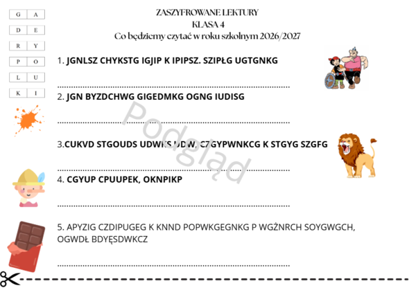Zaszyfrowane lektury kl.4 (Nowa Podstawa Programowa)