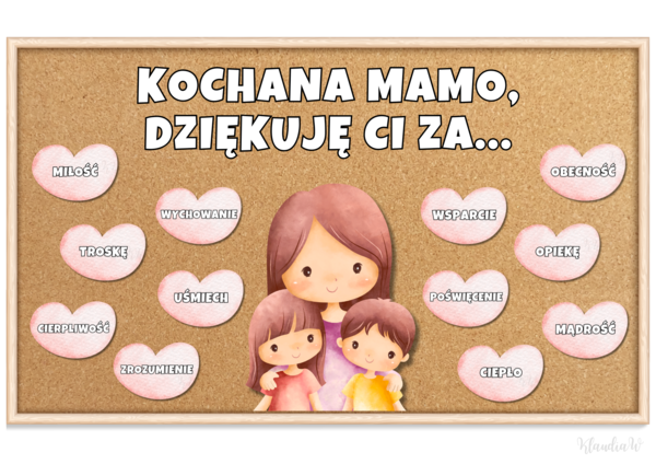 „Kochana Mamo, dziękuję Ci za...” - gazetka na Dzień Mamy