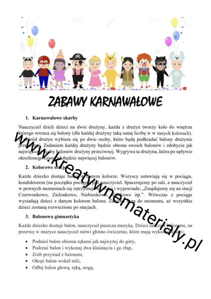 50 zabaw karnawałowych
