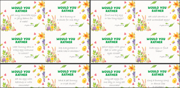 Easter (Wielkanoc) gra Would you rather /56 kart