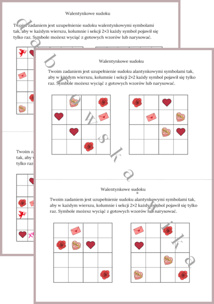 Walentynkowe sudoku