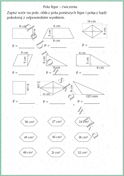 Pola figur - ćwiczenia