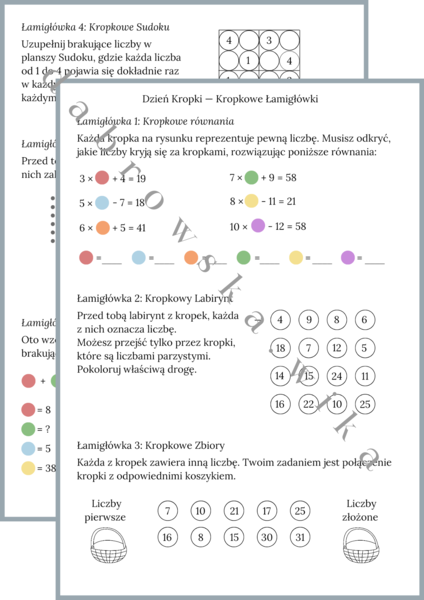 Dzień Kropki - Kropkowe łamigłówki