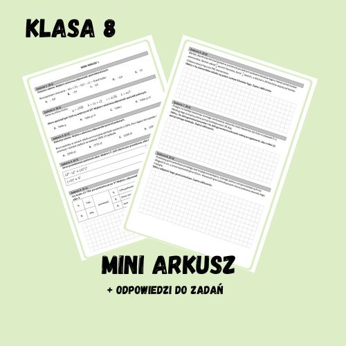Mini arkusz egzaminacyjny - egzamin ósmoklasisty (8 zadań)