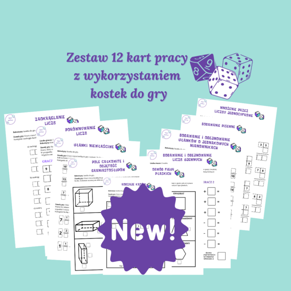 Zestaw kart pracy z wykorzystaniem KOSTEK DO GRY