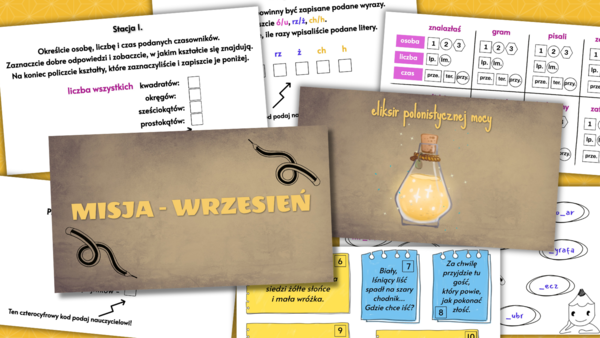 Polonistyczne stacje zadaniowe. Ortografia, części mowy, środki stylistyczne.