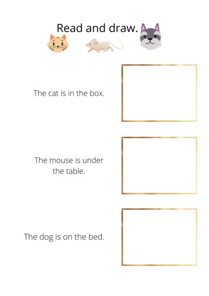 in, on , under - Przyimki miejsca.