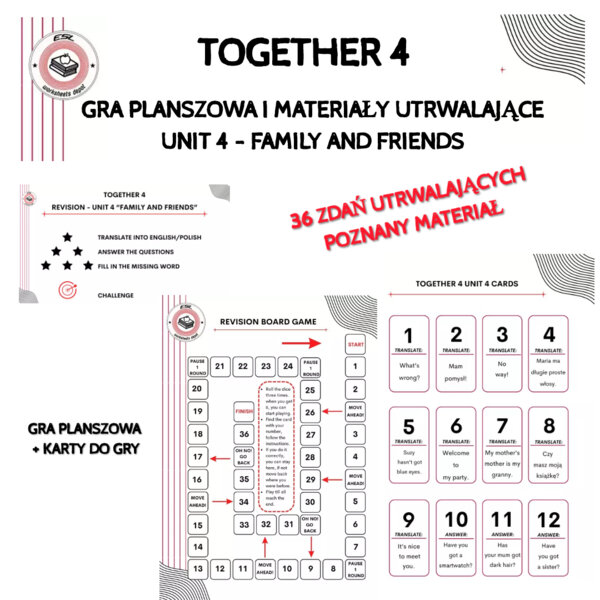 Together 4 - Revision Game Unit 4 materiały utrwalające