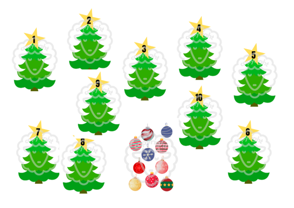 Matematyczna choinka - nauka cyfr od 1 do 10