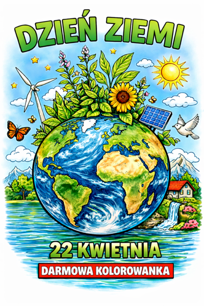 DZIEŃ ZIEMI - darmowa kolorowanka do druku; gratis; plakat; dekoracja