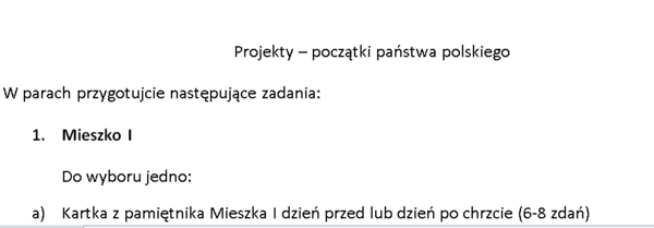 Zadania kreatywne - początki państwa polskiego
