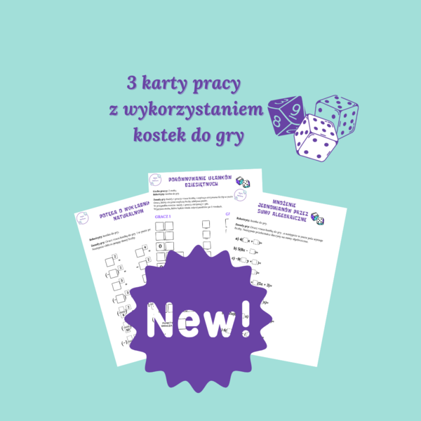 3 karty pracy z wykorzystaniem kostek do gry. Matematyczne karty pracy