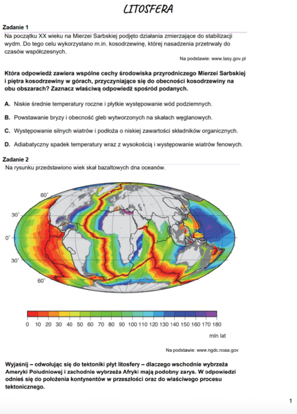 Zadania maturalne z geografii – Listosfera