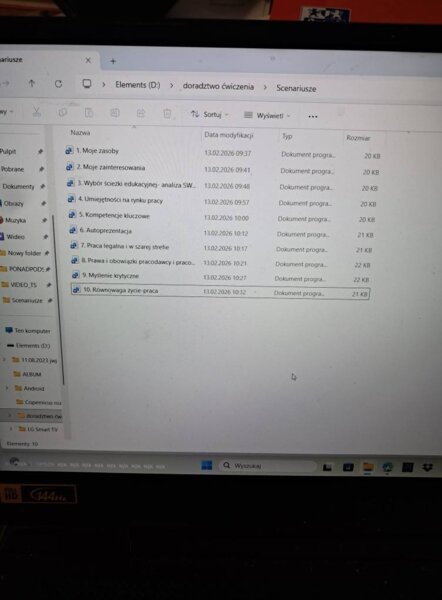 Scenariusze na lekcje doradztwa