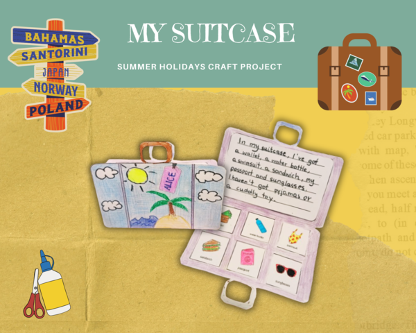My suitcase - summer craft - moja walizka, szablon, pakowanie walizki na wakacje, projekt