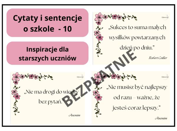 Cytaty i sentencje o szkole – inspiracje dla uczniów starszych - BEZPŁATNIE