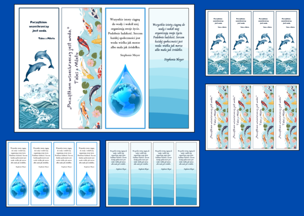 DZIEŃ WODY – wiosna – zakładki do książek – zakładka – wersja 1