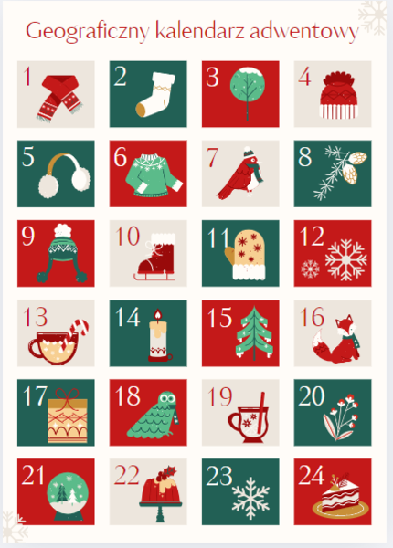 Geograficzny Kalendarz Adwentowy 2024