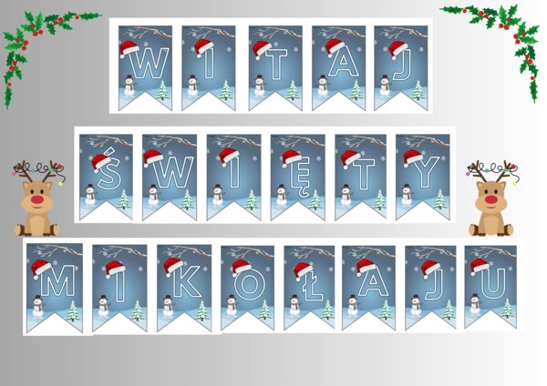 Girlanda "Witaj Święty Mikołaju"