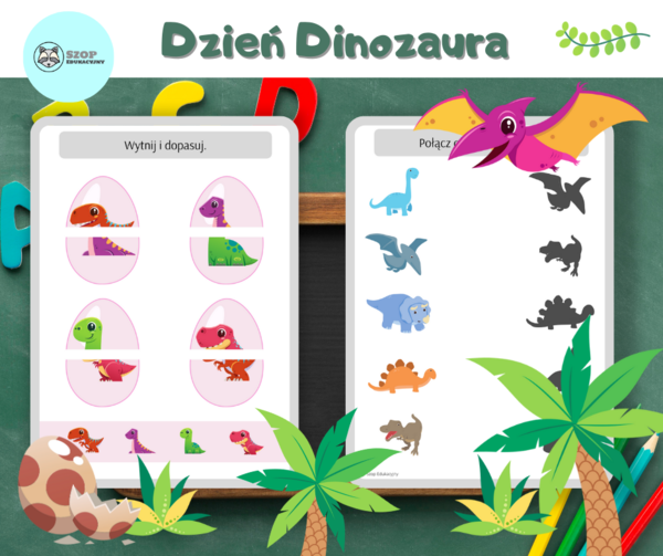 Dzień Dinozaura. Dinozaury. Zestaw zadań. Dyplom
