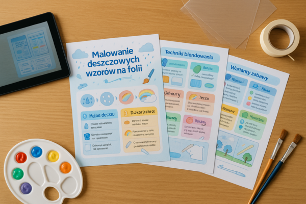 Malowanie deszczu na folii okiennej