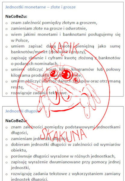 MATEMATYKA KL.4: NaCoBeZu (Zeszyt OK) – gotowe wklejki do zeszytu z możliwością zaznaczania przez uczniów poziomu zrozumienia danego zagadnienia