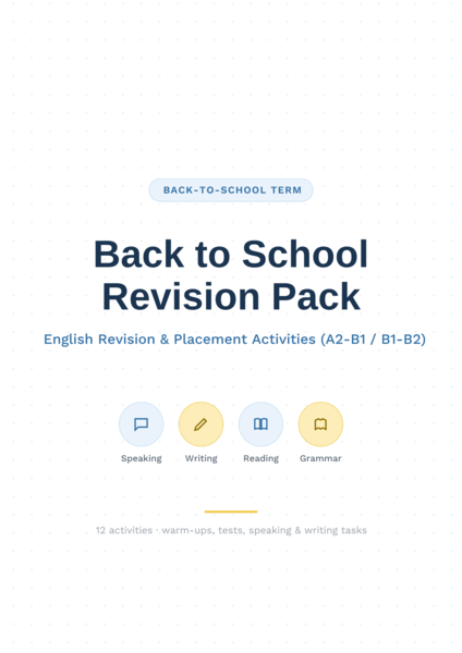 Back to School Revision Pack - powtórka i diagnoza po wakacjach | Angielski A2-B2