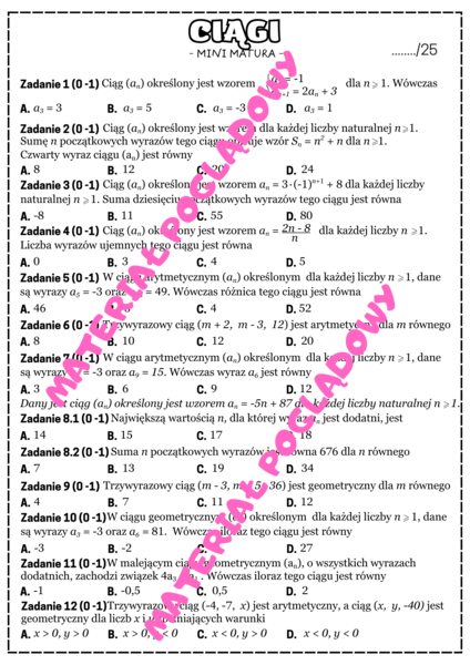 MINI MATURA MATEMATYKA - ciągi