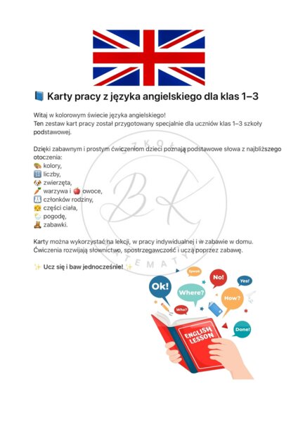 Karty pracy z języka angielskiego 1-3