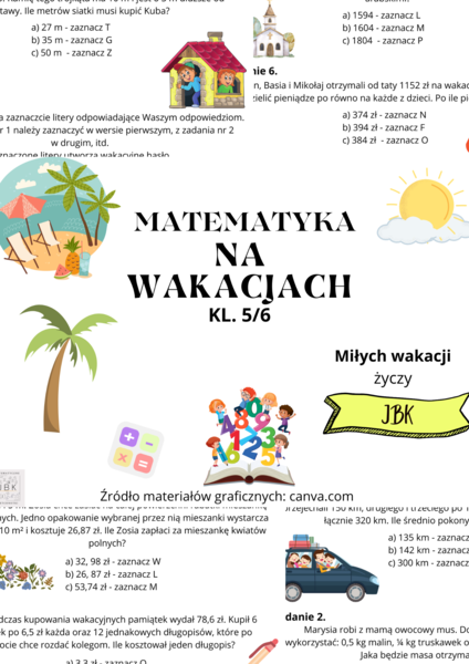 "Matematyka na wakacjach 5/6"