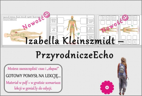 Pomysł na lekcję/karta pracy/stacje zadaniowe/materiał do lekcji do tematu „Układ limfatyczny” w pdf. W gratisie niekomercyjny scenariusz lekcji/pomysł na lekcję w programie genial.ly do edycji. Biologia 7. Dział „Układ krwionośny”.
