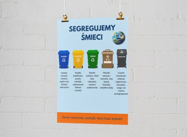 Plakaty edukacyjne. Segregujemy śmieci. Dbamy o przyrodę.