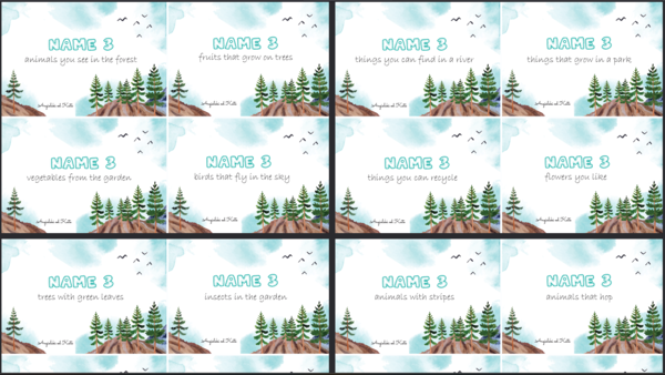 Nature (Świat Przyrody) gra Name 3 /56 kart