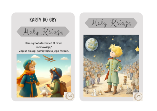 Lekturowe karty do gry "Mały Książę" Materiał cyfrowy