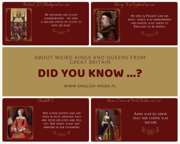 Angielski. Władcy Wielkiej Brytanii