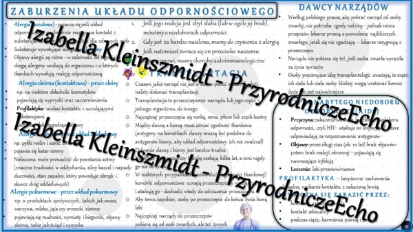Sketchnotka - notatka „Zaburzenia funkcjonowanie układu odpornościowego” wykonana w power point do edycji. Biologia 7; „Układ krążenia”
