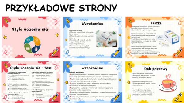 Style uczenia się, techniki zapamiętywania, efektywna nauka - gazetka, prezentacja