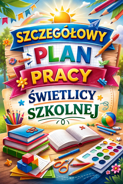 PLAN PRACY ŚWIETLICY SZKOLNEJ - komplet na cały rok (edytowalny) + plan tygodniowy do dziennika + sprawozdania