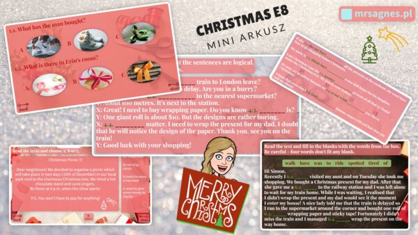 e8 Christmas exam practice mini arkusz - egzamin ósmoklasisty