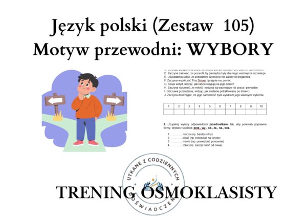 Trening ósmoklasisty – język polski (zestaw 105). Motyw przewodni: WYBORY