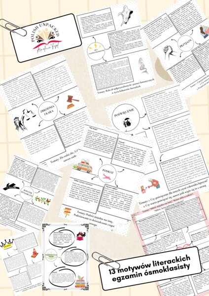 13 motywów literackich + odpowiedzi egzamin ósmoklasisty