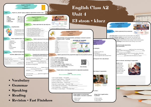 ♨️ English Class A2 Unit 4 - worksheet pack - zestaw ćwiczeń dodatkowyc
