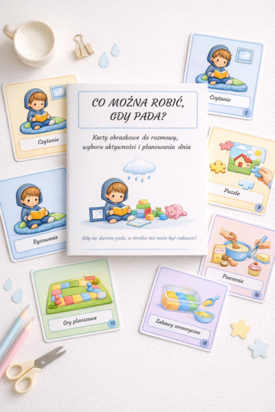 Karty obrazkowe: Co można robić, gdy pada?