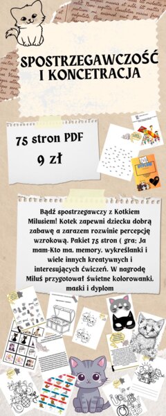 Bądź spostrzegawczy z Kotkiem Milusiem!