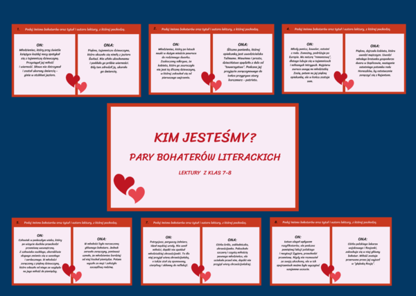 Walentynki – PARY BOHATERÓW LITERACKICH – lektury kl.7-8 – prezentacja – 26 slajdów - egzamin – powtórka + odpowiedzi