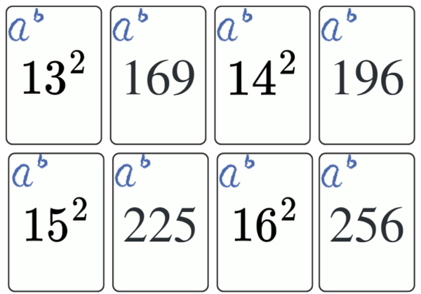 Gra Piotruś "Kwadraty liczb"