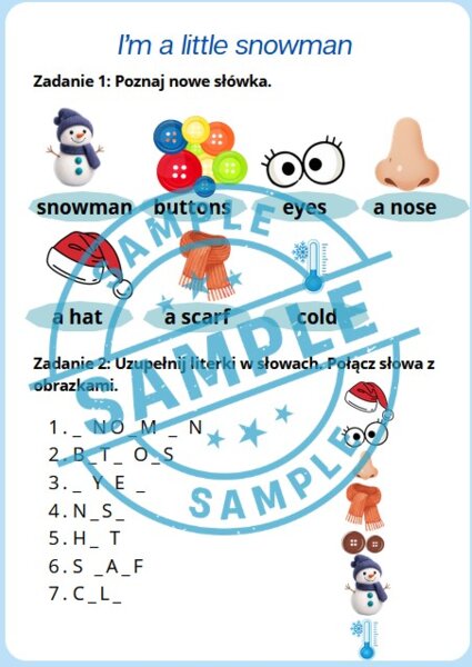 I'm a little snowman - karty pracy do piosenki