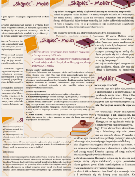 Notatka Skąpiec- Molier