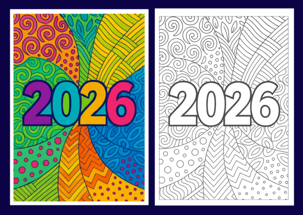 🎆NOWY ROK - Noworoczne kolorowanki w stylu zentangle – zestaw 22 kart