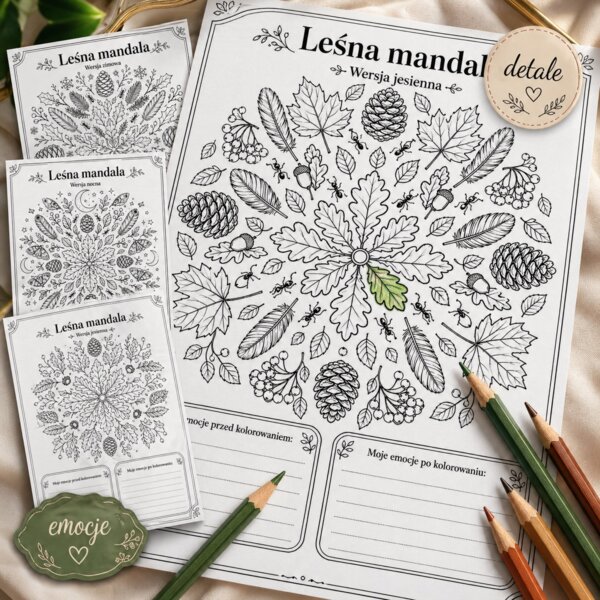 Kolorowanka antystresowa. Leśna mandala